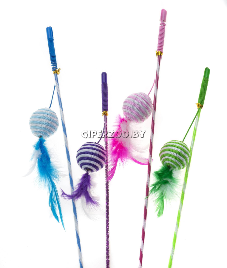 Игрушка COMFY WILMA шар с пером на палочке синяя, 46 см Игрушка COMFY WILMA шар с пером на палочке синяя, 46 см