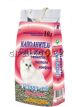 Pussy-cat наполнитель древесный, 10 л Pussy-cat наполнитель древесный, 10 л