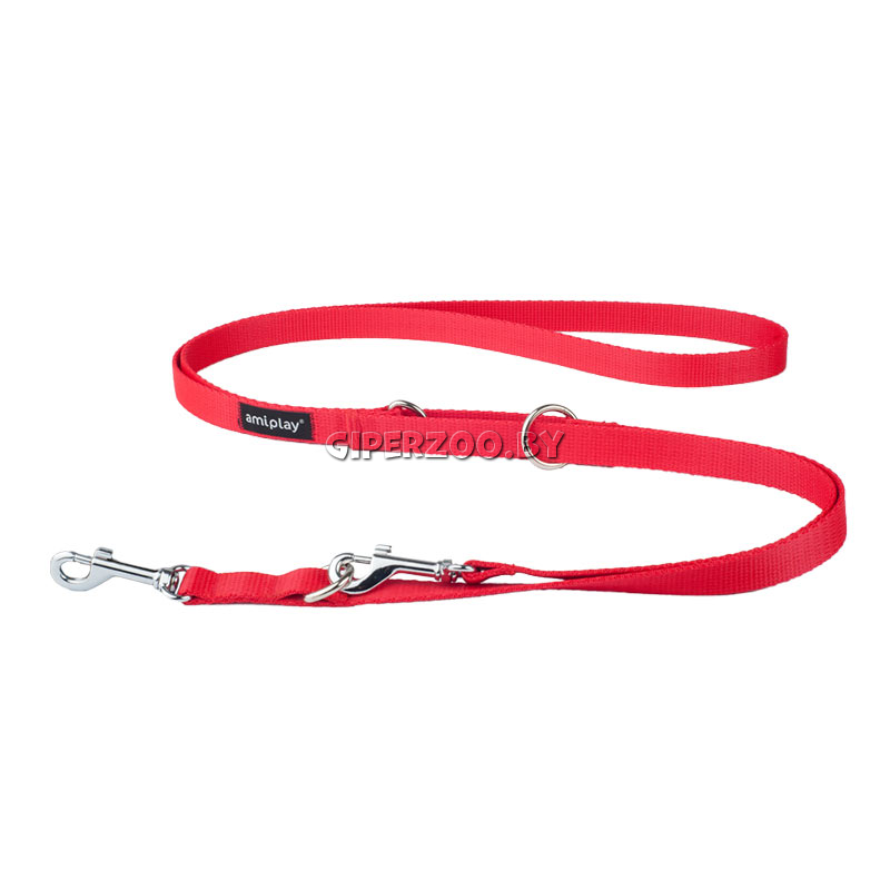 Поводок Amiplay Basic 6 in 1 красный L, 1-2 м Поводок Amiplay Basic 6 in 1 красный L, 1-2 м