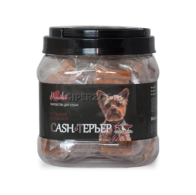 GreenQZin CASH - ТЕРЬЕР (колбаски для мини пород с мясом лосося), 520 гр. GreenQZin CASH - ТЕРЬЕР (колбаски для мини пород с мясом лосося), 520 гр.