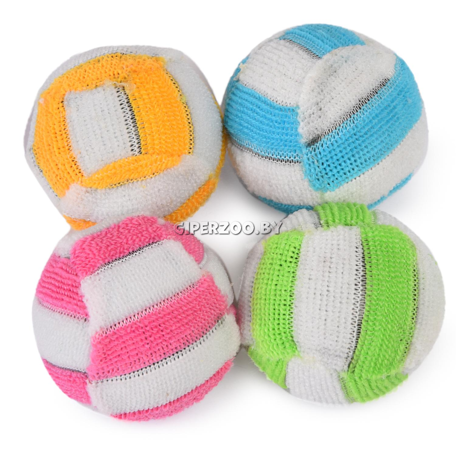 Игрушка Мяч флис с белой и цветной полосой Игрушка Мяч флис с белой и цветной полосой
