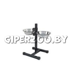 Кормушка регулируемая ЕСО чёрная, h40см, 2*0,7л, D18, металл Кормушка регулируемая ЕСО чёрная, h40см, 2*0,7л, D18, металл
