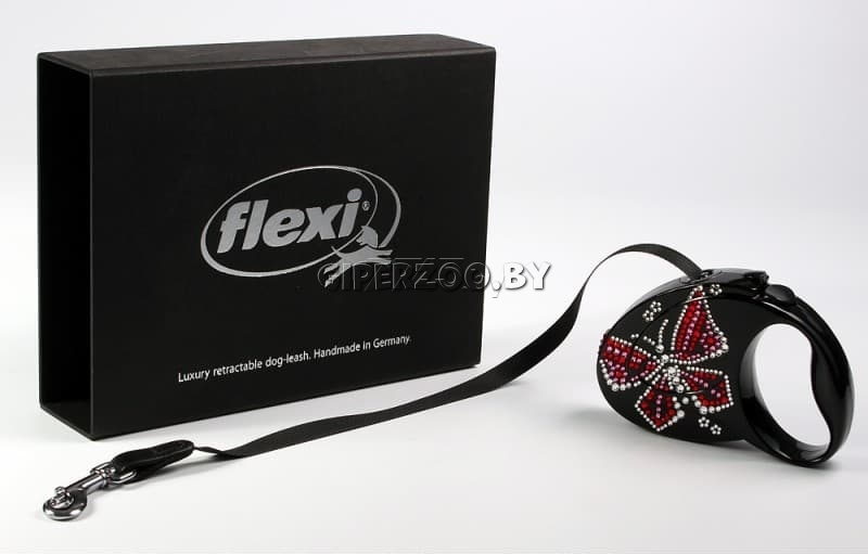 Рулетка Flexi Glam Бабочка черная S, лента 3 м Рулетка Flexi Glam Бабочка черная S, лента 3 м