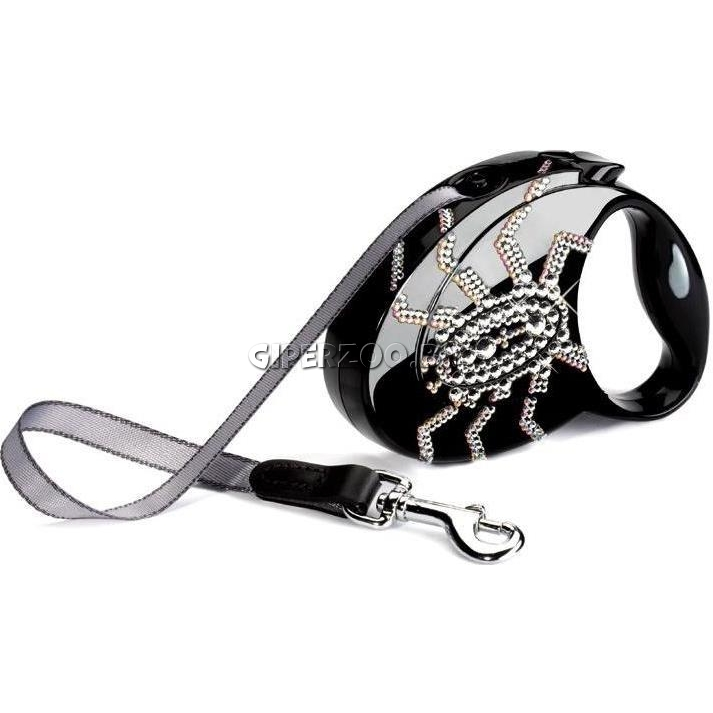 Рулетка Flexi Glam Паук черная S, лента 3 м Рулетка Flexi Glam Паук черная S, лента 3 м