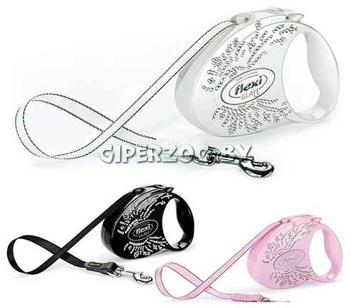 Рулетка Flexi Glam Крылья розовая S, лента 3 м Рулетка Flexi Glam Крылья розовая S, лента 3 м