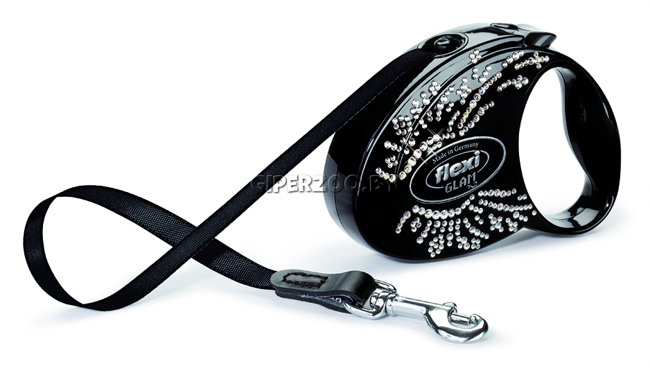 Рулетка Flexi Glam Крылья черная S, лента 3 м Рулетка Flexi Glam Крылья черная S, лента 3 м