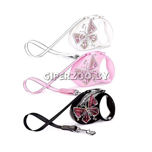 Рулетка Flexi Glam Бабочка перламутровая М, лента 5 м Рулетка Flexi Glam Бабочка перламутровая М, лента 5 м