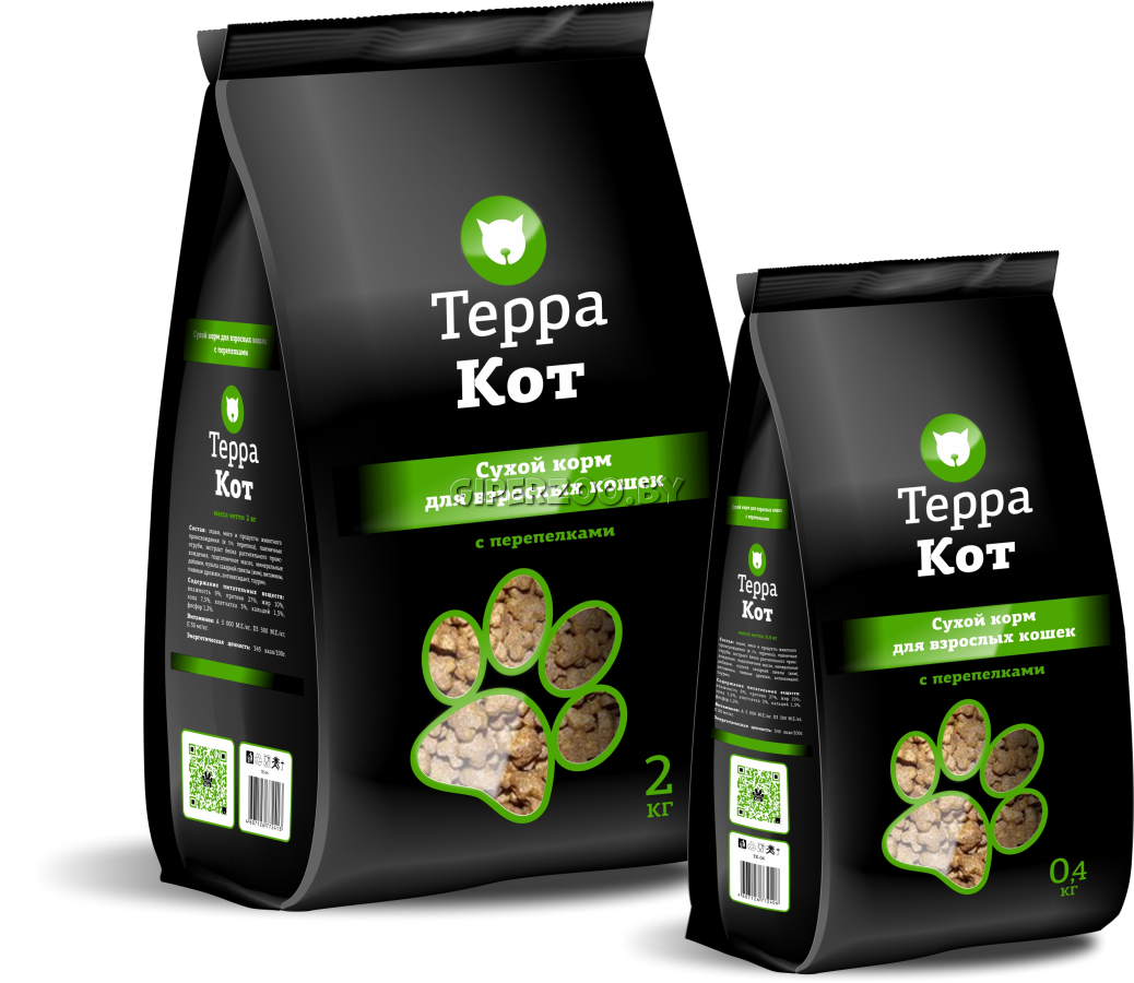 Терра Кот корм для кошек с перепелками, 400гр Терра Кот корм для кошек с перепелками, 400гр