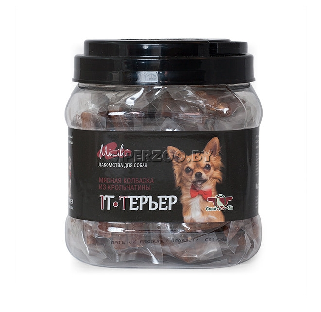 Лакомство для собак GreenQZin IT - ТЕРЬЕР колбаски для мини пород с мясом кролика, 520 гр. Лакомство для собак GreenQZin IT - ТЕРЬЕР колбаски для мини пород с мясом кролика, 520 гр.