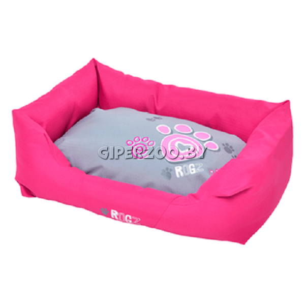 Rogz Spice Podz Pink Paw Лежанка с бортами розовая, L Rogz Spice Podz Pink Paw Лежанка с бортами розовая, L