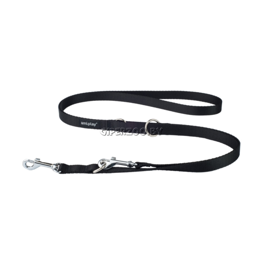 Поводок Amiplay Basic 6 in 1 черный M, 1-2 м Поводок Amiplay Basic 6 in 1 черный M, 1-2 м