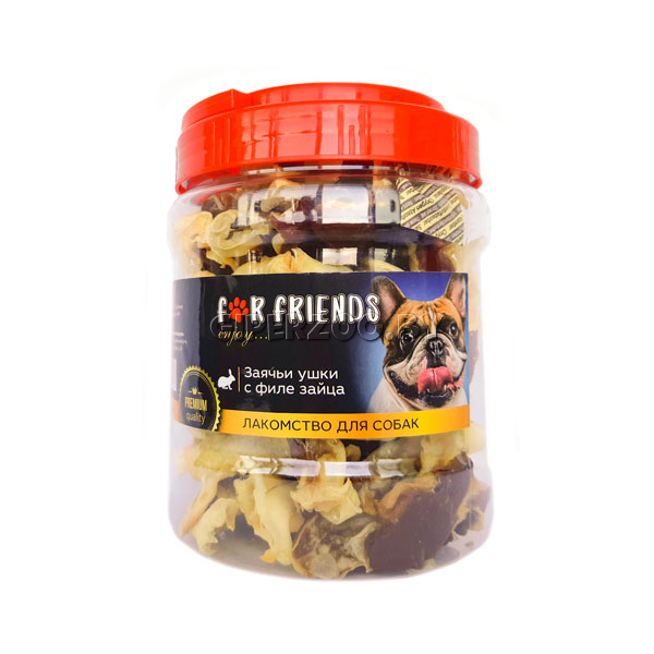 Лакомство для собак For Friends Заячьи ушки с филе зайца, 500 гр Лакомство для собак For Friends Заячьи ушки с филе зайца, 500 гр