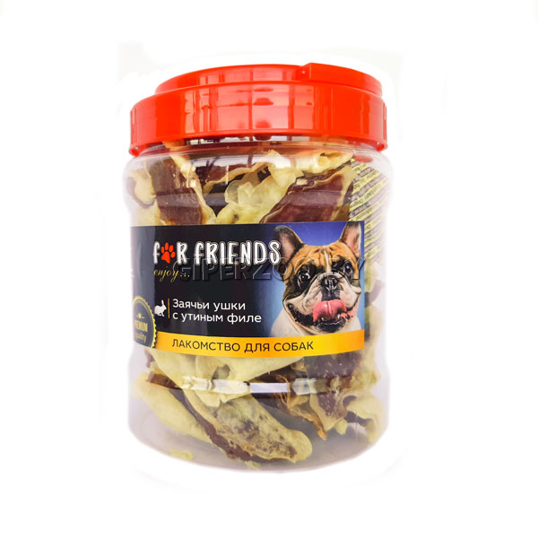 Лакомство для собак For Friends Заячьи ушки с утиным филе, 500 гр Лакомство для собак For Friends Заячьи ушки с утиным филе, 500 гр
