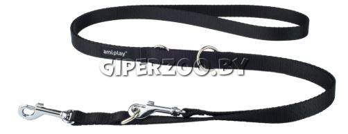 Поводок Amiplay Basic 6 in 1, черный L 1-2 м Поводок Amiplay Basic 6 in 1, черный L 1-2 м