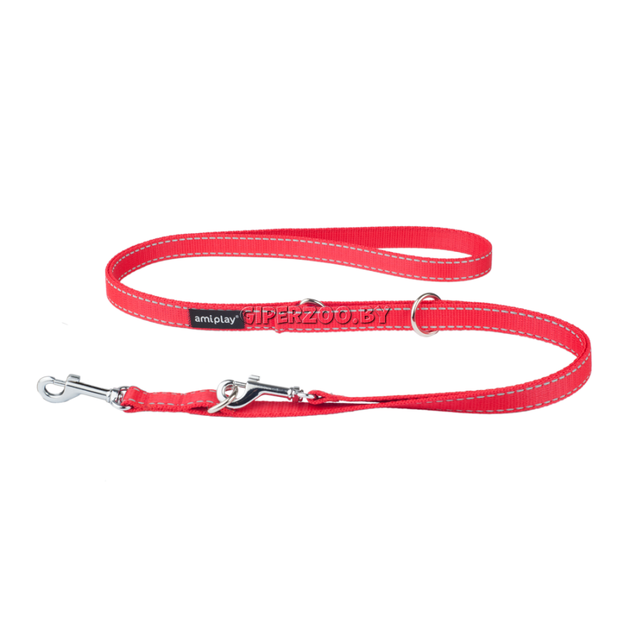 Поводок регулируемый Аmiplay Reflective L Красный, 100-200 см Поводок регулируемый Аmiplay Reflective L Красный, 100-200 см