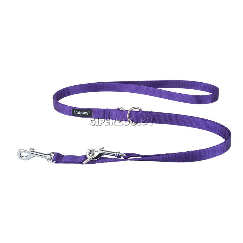 Поводок регулируемый Аmiplay Reflective S Фиолетовый, 100-200 см Поводок регулируемый Аmiplay Reflective S Фиолетовый, 100-200 см