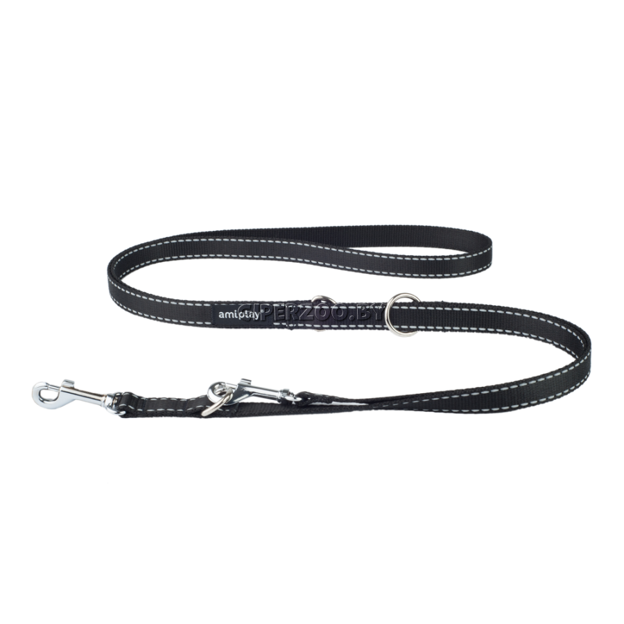 Поводок регулируемый Аmiplay Reflective S Черный, 100-200 см Поводок регулируемый Аmiplay Reflective S Черный, 100-200 см