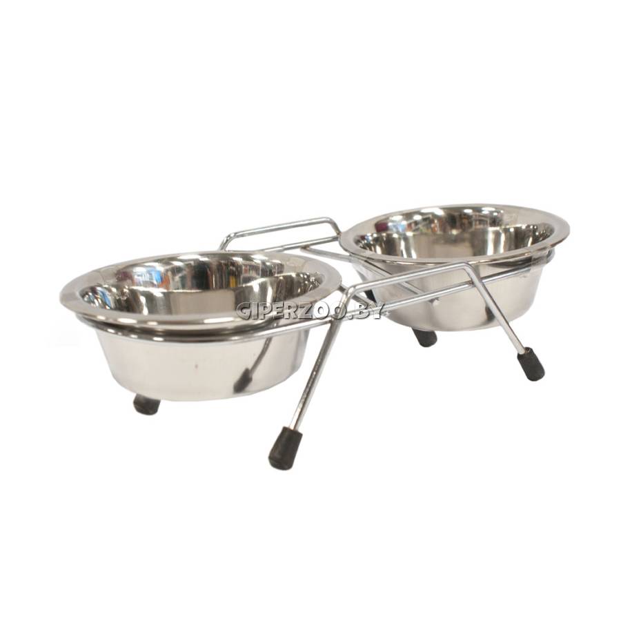 Подставка напольная For Friends с металлическими мисками 0,4л Подставка напольная For Friends с металлическими мисками 0,4л