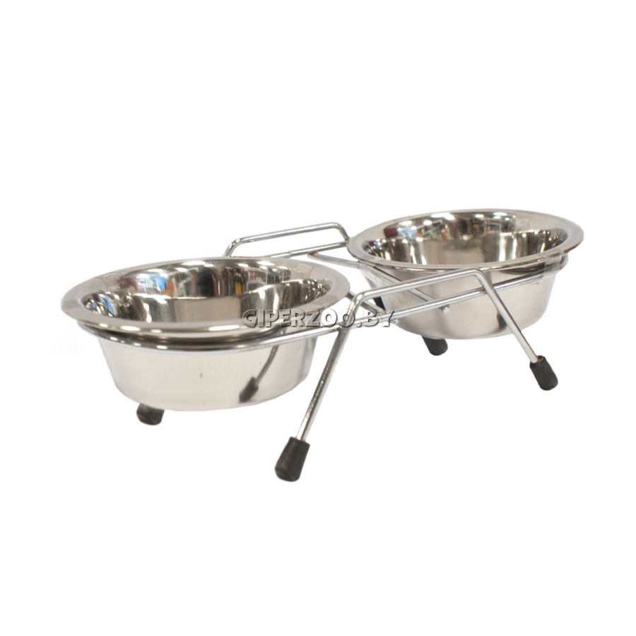 Подставка напольная For Friends с металлическими мисками 0,85л Подставка напольная For Friends с металлическими мисками 0,85л
