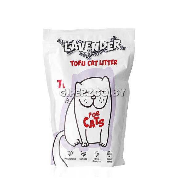 FOR CATS наполнительTofu Natural (Лаванда), 7 л FOR CATS наполнительTofu Natural (Лаванда), 7 л