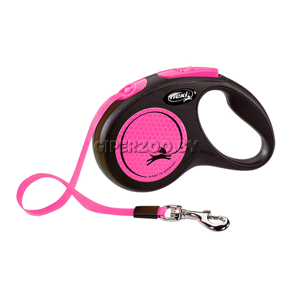 Рулетка Flexi Neon S розовая, лента 5 метров Рулетка Flexi Neon S розовая, лента 5 метров