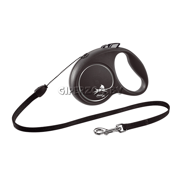 Рулетка Flexi Black Design c серыми элементами S, трос 5 м. Рулетка Flexi Black Design c серыми элементами S, трос 5 м.