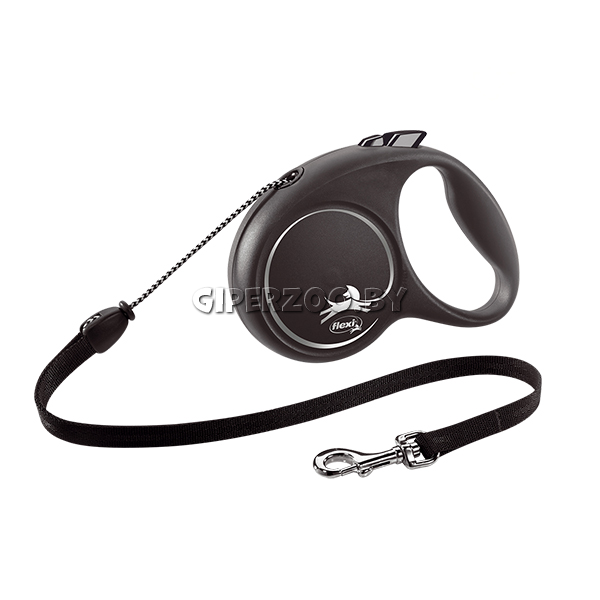 Рулетка Flexi Black Design c серыми элементами M, трос 5 м. Рулетка Flexi Black Design c серыми элементами M, трос 5 м.