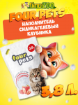 FOUR PETS наполнитель силикагелевый с ароматом клубники, 3,8 л
