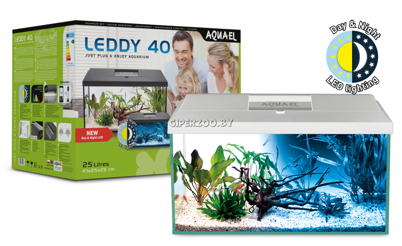 Аквариум Aquael LEDDY Day & Night 60 черный, 54 л Аквариум Aquael LEDDY Day & Night 60 черный, 54 л