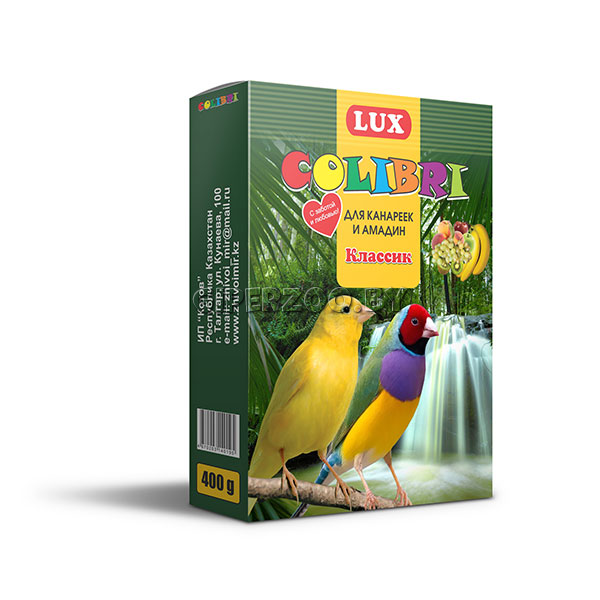 LUX COLIBRI Корм для канареек и амадин, 400 гр LUX COLIBRI Корм для канареек и амадин, 400 гр