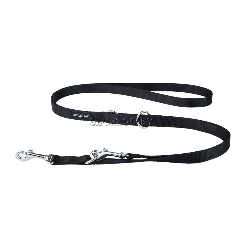 Поводок Amiplay Basic черный XL, 1-2 м Поводок Amiplay Basic черный XL, 1-2 м