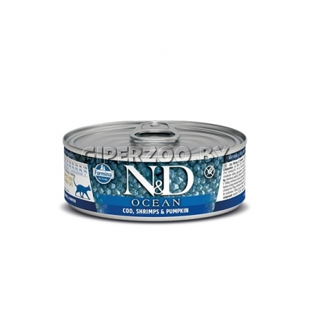 N&D Grain Free Ocean Cat Cod, Shrimp & Pumpkin (треска, креветка, тыква), 80 гр N&D Grain Free Ocean Cat Cod, Shrimp & Pumpkin (треска, креветка, тыква), 80 гр