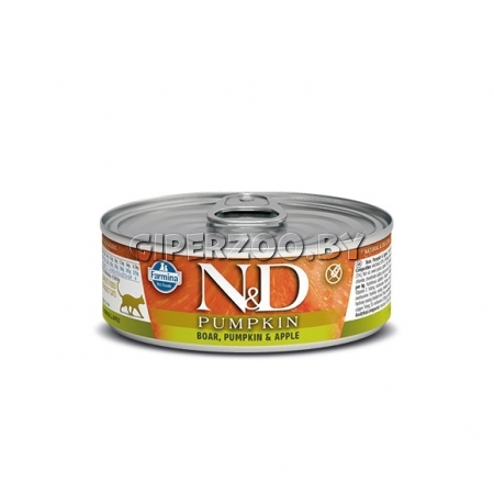 N&D Grain Free Pumpkin Cat Boar & Apple (тыква, кабанг, яблоко), 80 гр N&D Grain Free Pumpkin Cat Boar & Apple (тыква, кабанг, яблоко), 80 гр