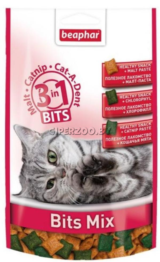 Beaphar Bits Mix 3in1 Лакомство для кошек и котят, 150 гр Beaphar Bits Mix 3in1 Лакомство для кошек и котят, 150 гр