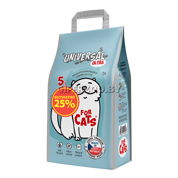 FOR CATS Universal Ultra комкующийся, 6,25 л FOR CATS Universal Ultra комкующийся, 6,25 л