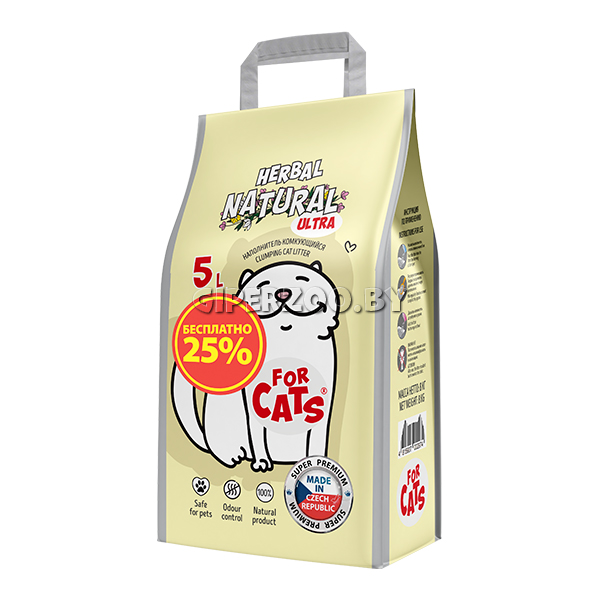 FOR CATS Natural Herbal Ultra с ароматом трав и цветов, 6,25 л FOR CATS Natural Herbal Ultra с ароматом трав и цветов, 6,25 л