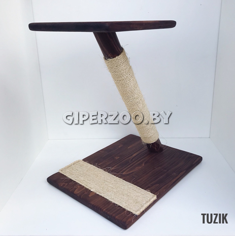 Four Pets Когтеточка деревянная полка сизаль (темно-коричневая) Four Pets Когтеточка деревянная полка сизаль (темно-коричневая)