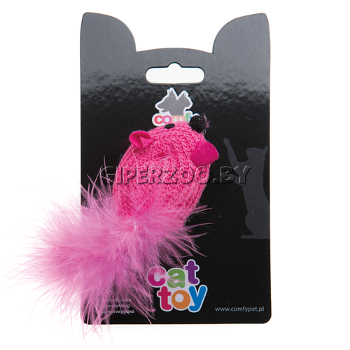 Игрушка  для кошек COMFY MINI мышь розовая вязанная Игрушка  для кошек COMFY MINI мышь розовая вязанная