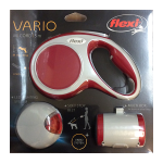 Комплект Рулетка Flexi Vario красная M, трос 5 м + Фонарик LED + Multi Box