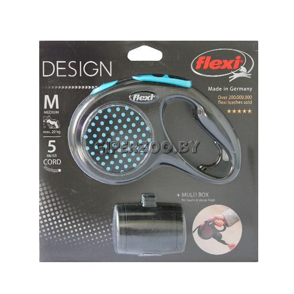 Комплект Рулетка Flexi Design синяя M, трос 5 м + Multi Box Комплект Рулетка Flexi Design синяя M, трос 5 м + Multi Box