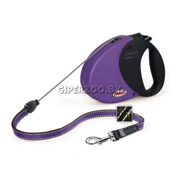 Рулетка Flexi Comfort Long пурпурная М, трос 8 м Рулетка Flexi Comfort Long пурпурная М, трос 8 м