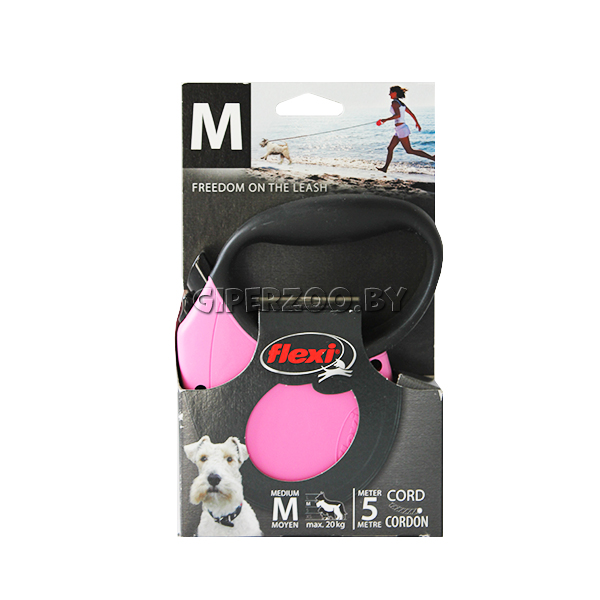 Рулетка Flexi Standard Soft розовая S, трос 5 м Рулетка Flexi Standard Soft розовая S, трос 5 м