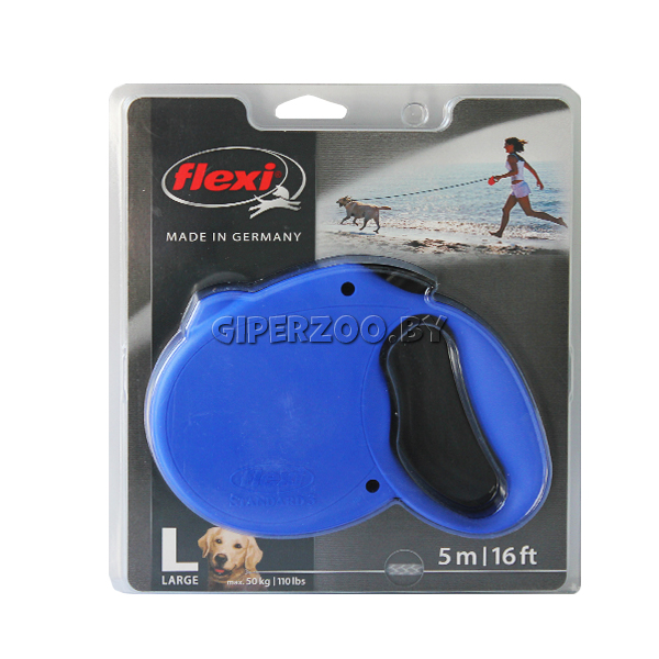 Рулетка Flexi Standard синяя M, трос 4 м Рулетка Flexi Standard синяя M, трос 4 м