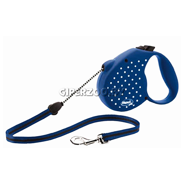 Рулетка Flexi Dots синяя S, трос 5 м Рулетка Flexi Dots синяя S, трос 5 м