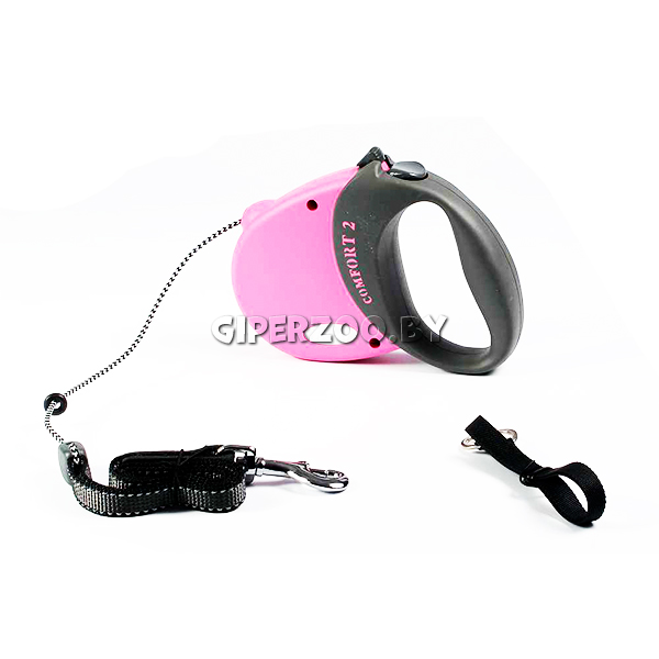 Рулетка Flexi Comfort Basic розовая М, трос 5 м Рулетка Flexi Comfort Basic розовая М, трос 5 м