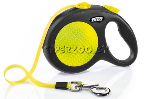 Рулетка Flexi Neon желтая L, лента 5 м Рулетка Flexi Neon желтая L, лента 5 м