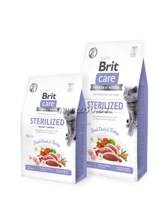 Brit Care Cat GF Sterilized Weight Control (Утка, индейка), 7 кг Brit Care Cat GF Sterilized Weight Control (Утка, индейка), 7 кг