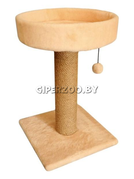 Cat House Когтеточка лежанка круглая бежевая (джут), 55 см Cat House Когтеточка лежанка круглая бежевая (джут), 55 см