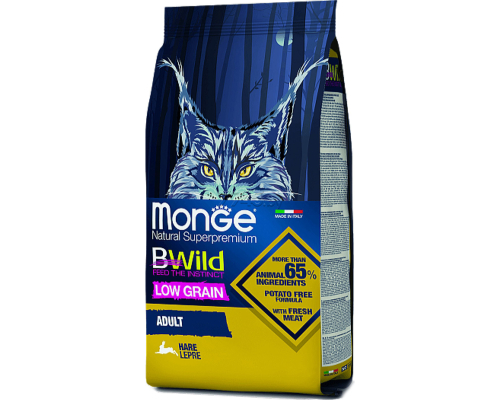 Monge Bwild Low Grain Adult cat (зайчатина), 10 кг купить в Минске
