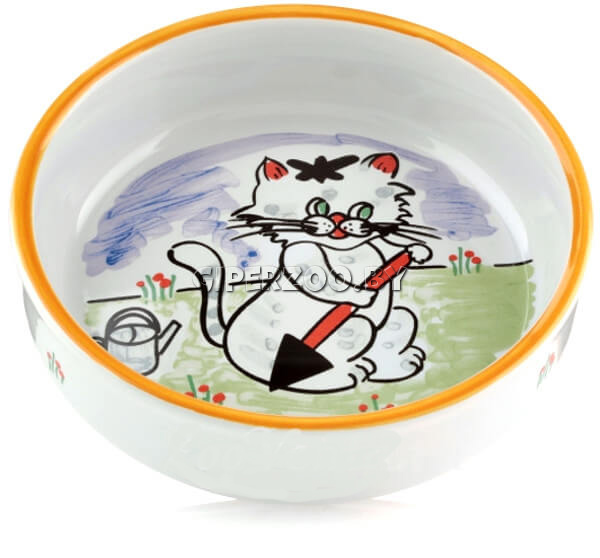 Миска фарфоровая с изображением кошки, 300 мл Миска фарфоровая с изображением кошки, 300 мл